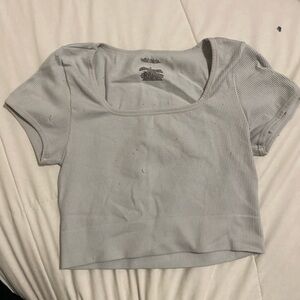 Wild Fable Light Gray Ribbed Crop Top